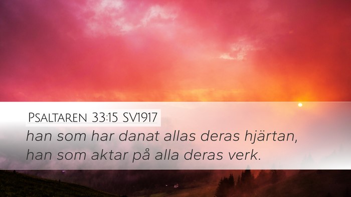 Psaltaren 33:15 SV1917 Desktop Wallpaper - han som har danat allas deras hjärtan, han som - Desktop Bible Verse Wallpaper