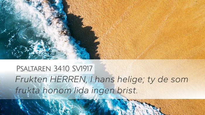 Psaltaren 34:10 SV1917 Bible Verse Image