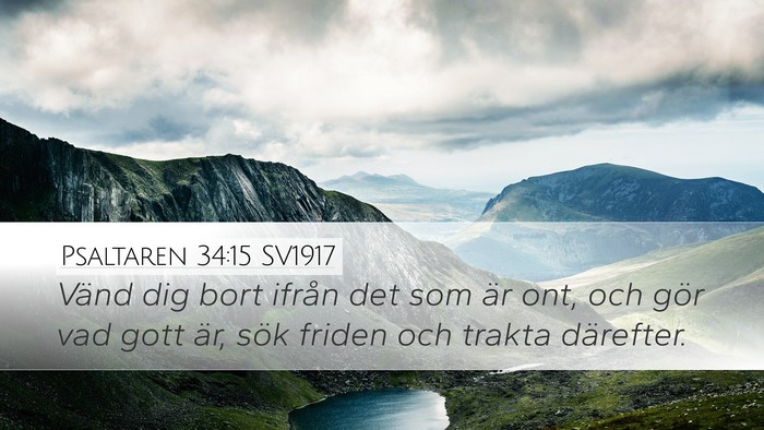 Psaltaren 34:15 SV1917 Bible Verse Image