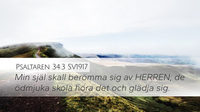 Psaltaren 34:3 SV1917 Bible Verse Image
