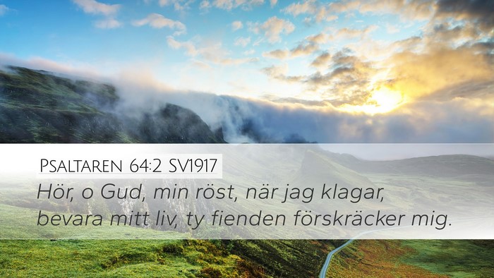 Psaltaren 64:2 SV1917 Bible Verse Image