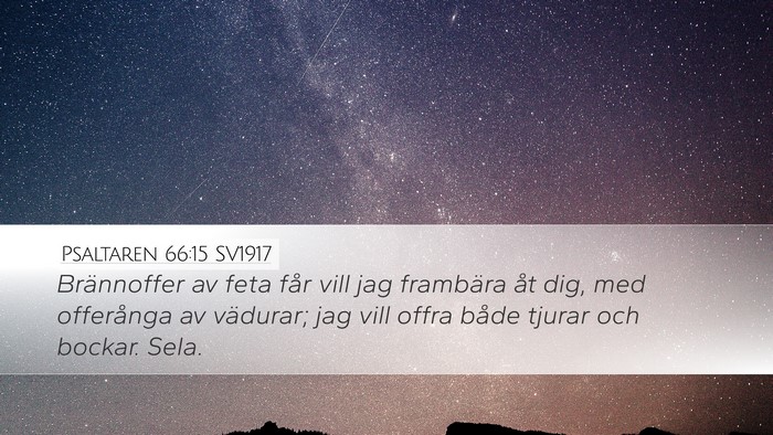 Psaltaren 66:15 SV1917 Bible Verse Image