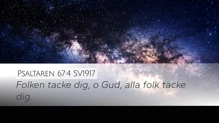 Psaltaren 67:4 SV1917 Bible Verse Image