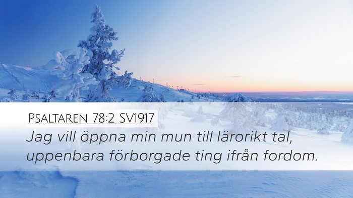 Psaltaren 78:2 SV1917 Bible Verse Image
