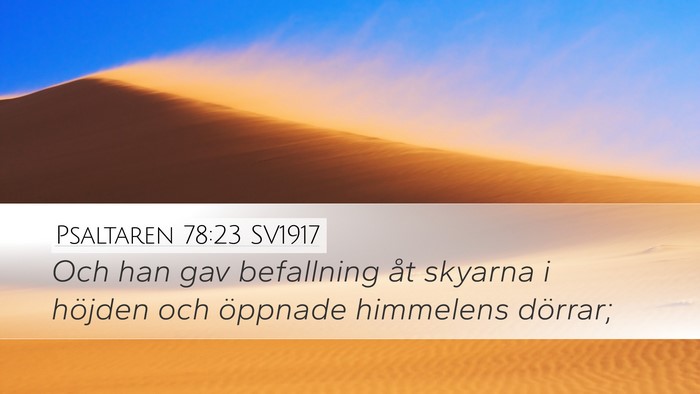 Psaltaren 78:23 SV1917 Bible Verse Image