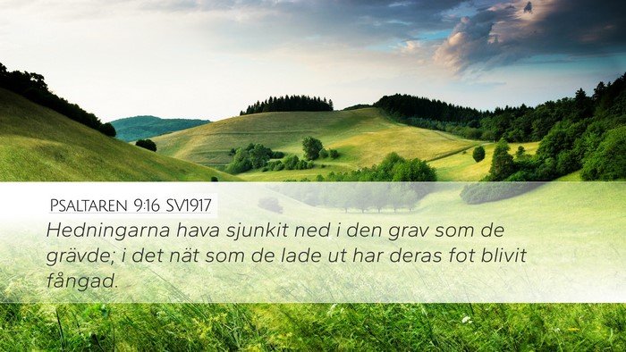 Psaltaren 9:16 SV1917 Bible Verse Image