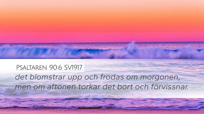 Psaltaren 90:6 SV1917 Desktop Wallpaper - det blomstrar upp och frodas om morgonen, men om - Desktop Bible Verse Wallpaper