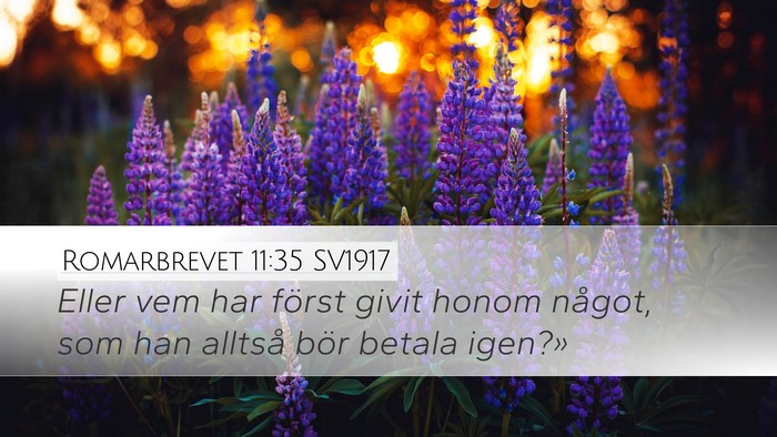 Romarbrevet 11:35 SV1917 Bible Verse Image