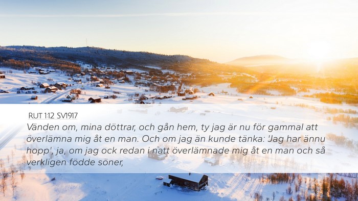 Rut 1:12 SV1917 Desktop Wallpaper - Vänden om, mina döttrar, och gån hem, ty jag - Desktop Bible Verse Wallpaper