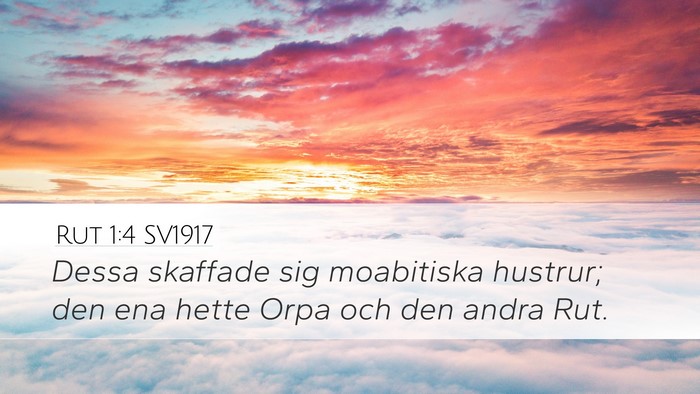 Rut 1:4 SV1917 Desktop Wallpaper - Dessa skaffade sig moabitiska hustrur; den ena - Desktop Bible Verse Wallpaper