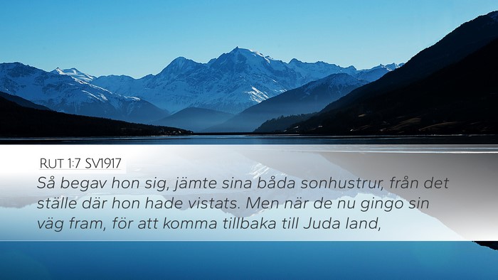 Rut 1:7 SV1917 Desktop Wallpaper - Så begav hon sig, jämte sina båda sonhustrur, - Desktop Bible Verse Wallpaper