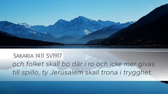 Sakaria 14:11 SV1917 Bible Verse Image