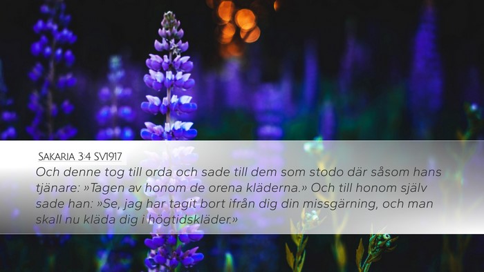 Sakaria 3:4 SV1917 Desktop Wallpaper - Och denne tog till orda och sade till dem som - Desktop Bible Verse Wallpaper