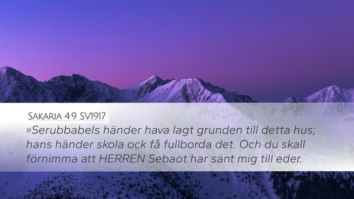 Sakaria 4:9 SV1917 Bible Verse Image