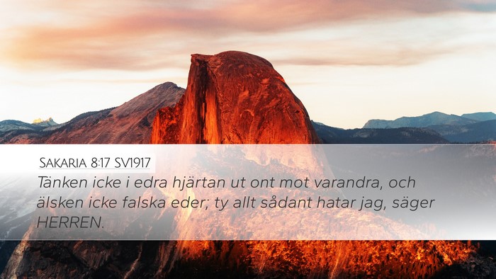 Sakaria 8:17 SV1917 Bible Verse Image