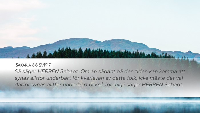 Sakaria 8:6 SV1917 Bible Verse Image