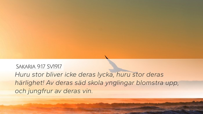 Sakaria 9:17 SV1917 Bible Verse Image