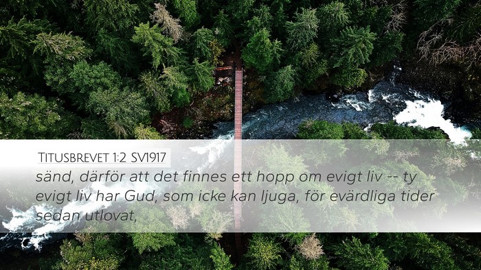 Titusbrevet 1:2 SV1917 Bible Verse Image