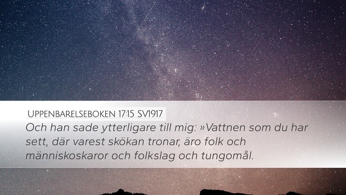 Uppenbarelseboken 17:15 SV1917 Bible Verse Image