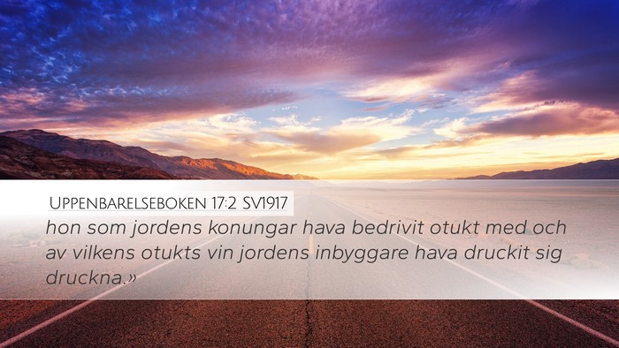 Uppenbarelseboken 17:2 SV1917 Bible Verse Image