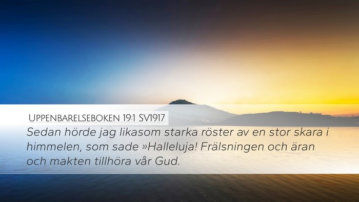 Uppenbarelseboken 19:1 SV1917 Bible Verse Image