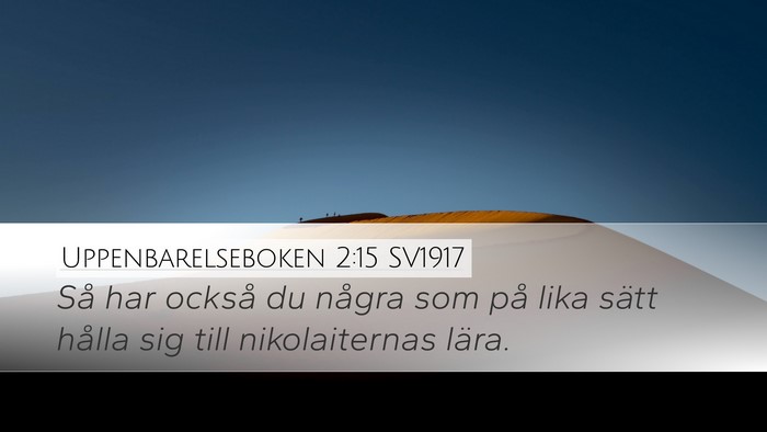 Uppenbarelseboken 2:15 SV1917 Bible Verse Image