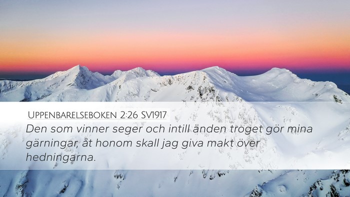 Uppenbarelseboken 2:26 SV1917 Bible Verse Image