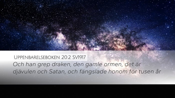 Uppenbarelseboken 20:2 SV1917 Bible Verse Image