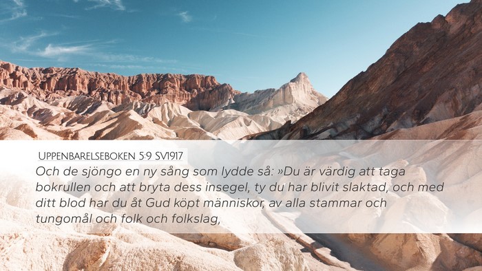 Uppenbarelseboken 5:9 SV1917 Bible Verse Image