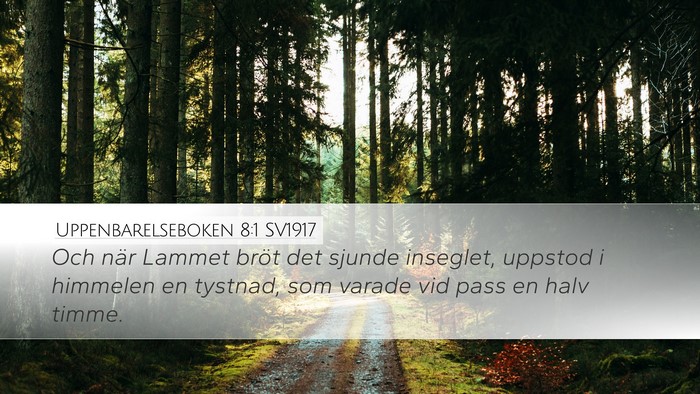Uppenbarelseboken 8:1 SV1917 Desktop Wallpaper - Och när Lammet bröt det sjunde inseglet, - Desktop Bible Verse Wallpaper