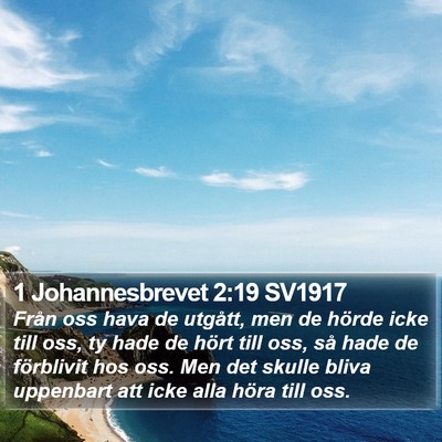 1 Johannesbrevet 2:19 SV1917 Bible Verse Image