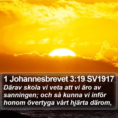 1 Johannesbrevet 3:19 SV1917 Bible Verse Image