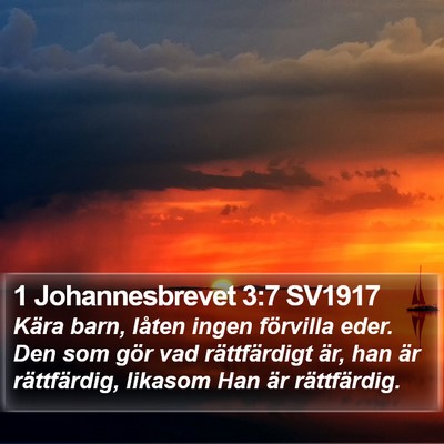 1 Johannesbrevet 3:7 SV1917 Bible Verse Image