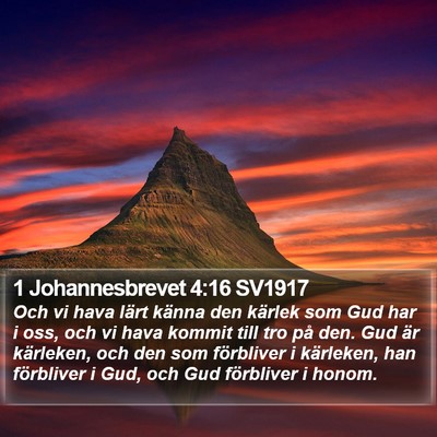 1 Johannesbrevet 4:16 SV1917 Bible Verse Image