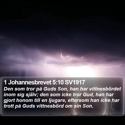 1 Johannesbrevet 5:10 SV1917 Bible Verse Image