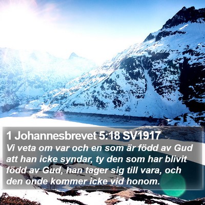1 Johannesbrevet 5:18 SV1917 Bible Verse Image