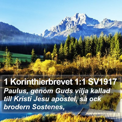 1 Korinthierbrevet 1:1 SV1917 Bible Verse Image