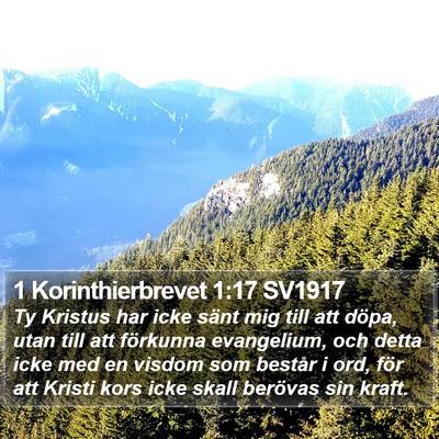 1 Korinthierbrevet 1:17 SV1917 Bible Verse Image