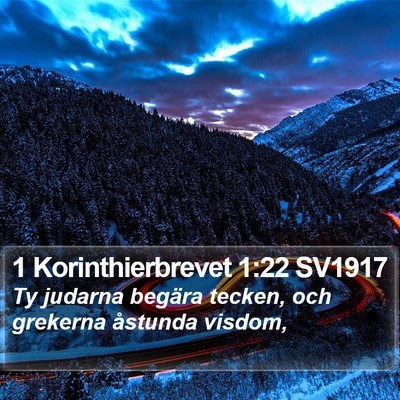 1 Korinthierbrevet 1:22 SV1917 Bible Verse Image