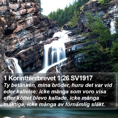 1 Korinthierbrevet 1:26 SV1917 Bible Verse Image