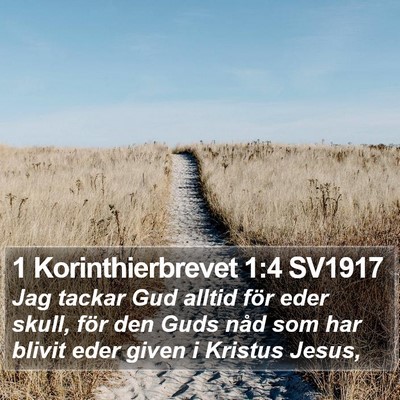 1 Korinthierbrevet 1:4 SV1917 Bible Verse Image