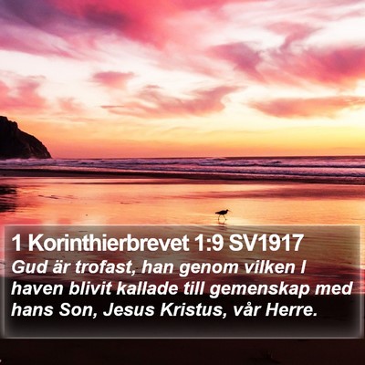 1 Korinthierbrevet 1:9 SV1917 Bible Verse Image