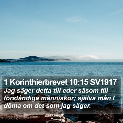 1 Korinthierbrevet 10:15 SV1917 Bible Verse Image