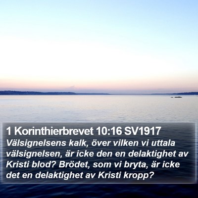 1 Korinthierbrevet 10:16 SV1917 Bible Verse Image