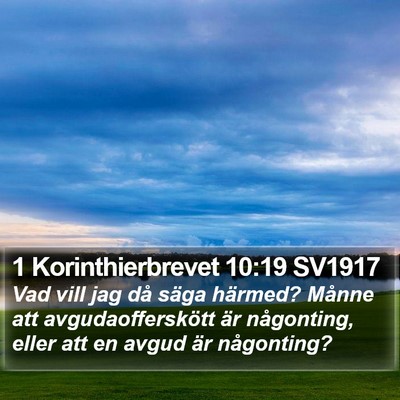 1 Korinthierbrevet 10:19 SV1917 Bible Verse Image