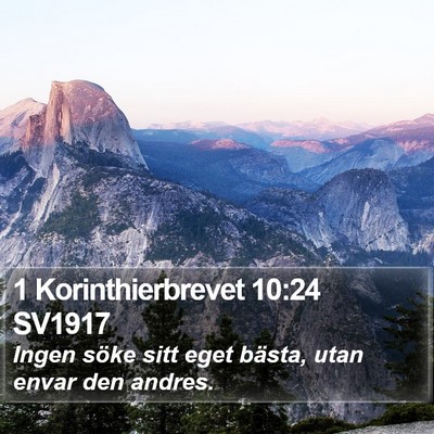 1 Korinthierbrevet 10:24 SV1917 Bible Verse Image