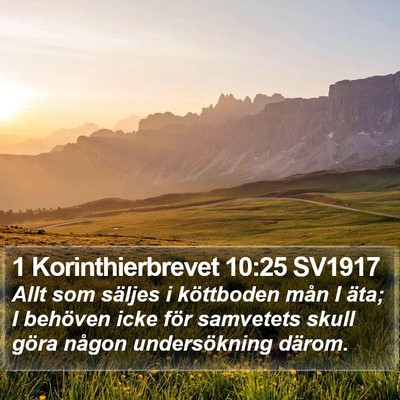 1 Korinthierbrevet 10:25 SV1917 Bible Verse Image