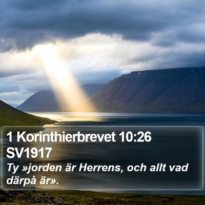 1 Korinthierbrevet 10:26 SV1917 Bible Verse Image