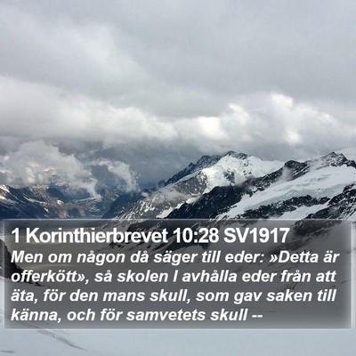 1 Korinthierbrevet 10:28 SV1917 Bible Verse Image