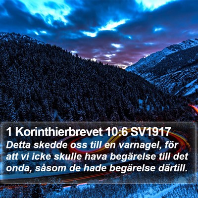 1 Korinthierbrevet 10:6 SV1917 Bible Verse Image